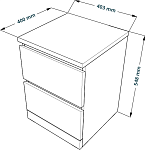 МАЛЬМ / VARMA Тумба прикроватная ИКЕА / IKEA 2, 40x54.8x40, шпон, беленый дуб | изображение 3