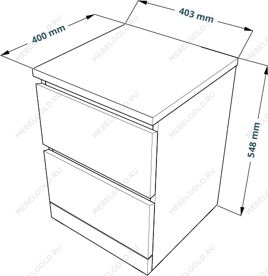 МАЛЬМ / VARMA Тумба прикроватная ИКЕА / IKEA 2, 40x54.8x40, шпон, беленый дуб | изображение 3