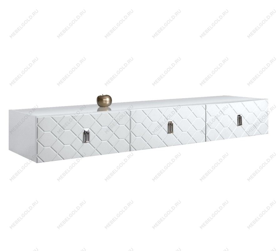 Тумба телевизионная 2.1м Bogemia Fly Farfalle (Белый) (Lakobel/Хром) БМТ-2