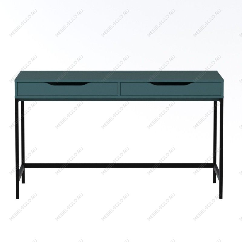 ИНГАР Д 132 стол письменный 132x58x76, серо-бирюзовый/черный | изображение 1