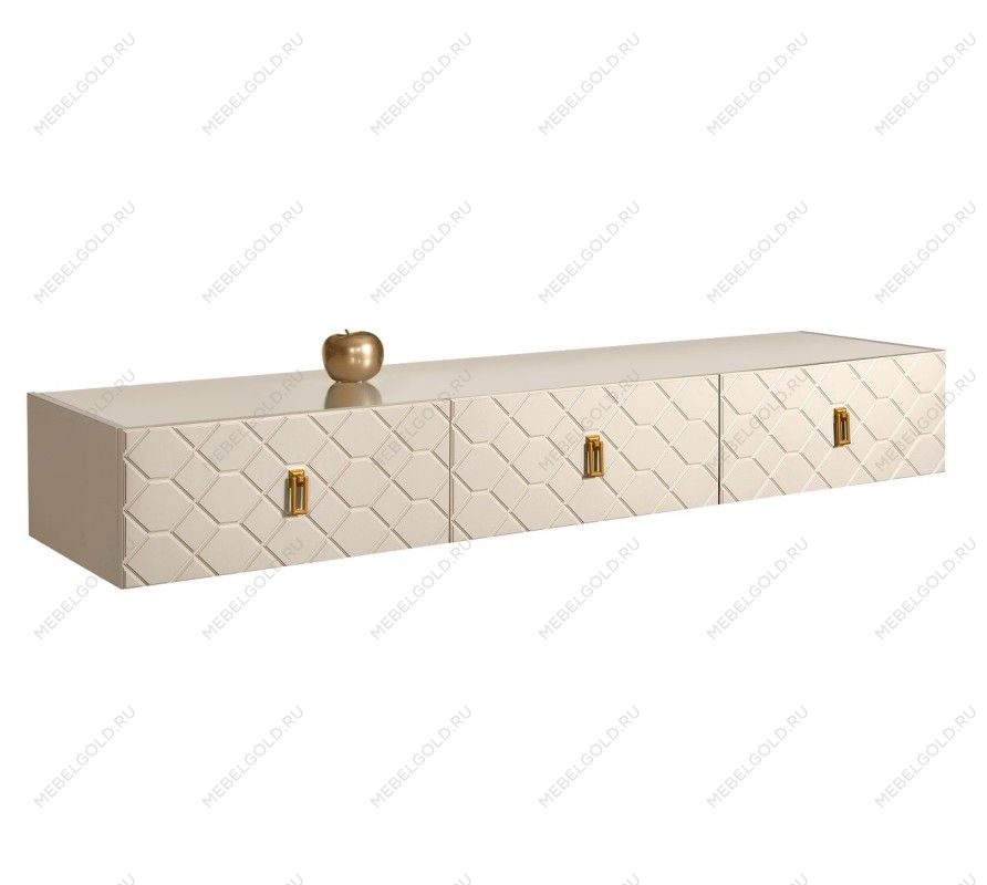Тумба телевизионная 2.1м Bogemia Fly Farfalle (Слоновая кость) (Lakobel/Золото) БМТ-2