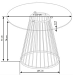 Стол обеденный Halmar LIVERPOOL (прозрачный/золотой) | изображение 8