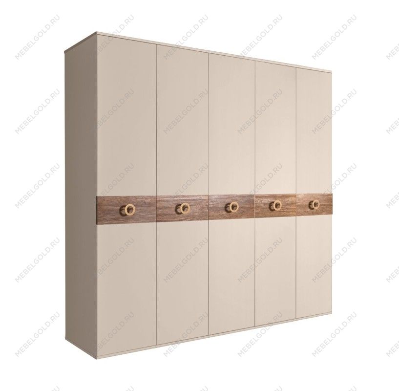 Шкаф 5-ти дв. Bogemia Wood Fi (Ваниль/Золото) БМШ2/5(Wo)