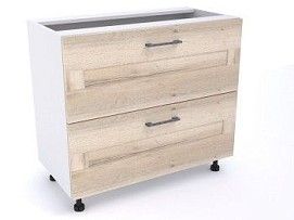 Стол с ящиками СЯ-90 (2), Дублин (900*470*820) Дуб галифакс белый, 21623