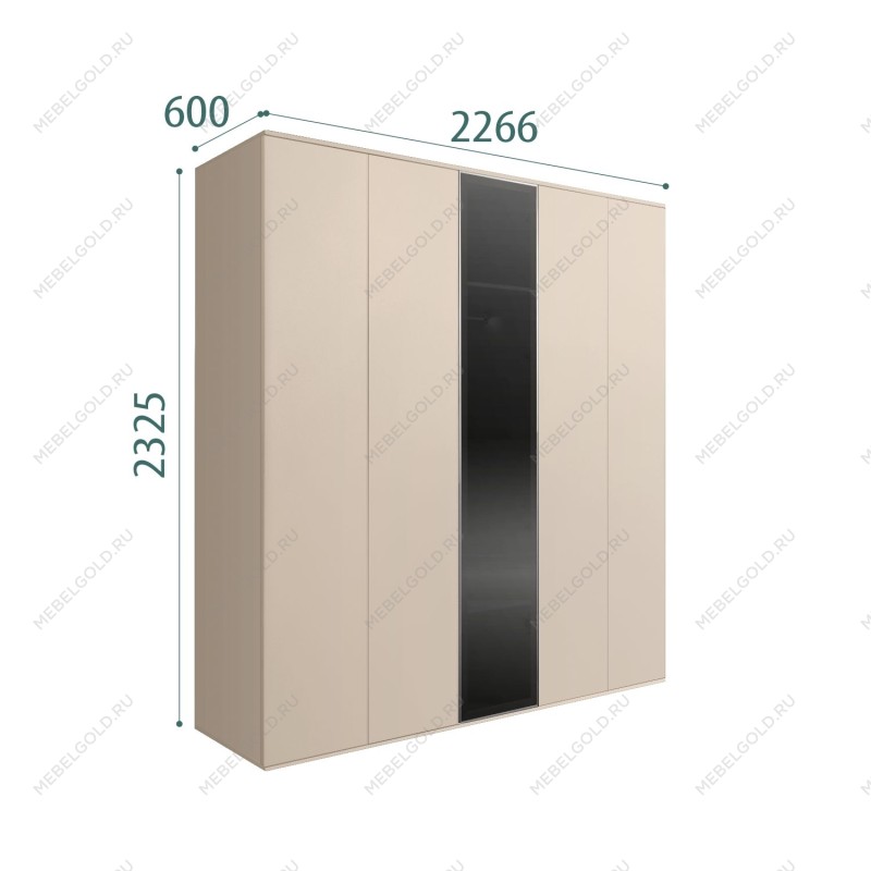 Шкаф 5-ти дв. Bogemia Air (Ваниль/Серебро) БМШ2/5(1)