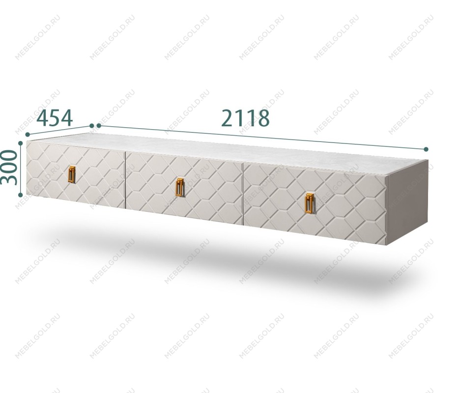 Тумба телевизионная 2.1м Bogemia Fly Farfalle (Шелк) (Novabuk/Золото) БМТ-2