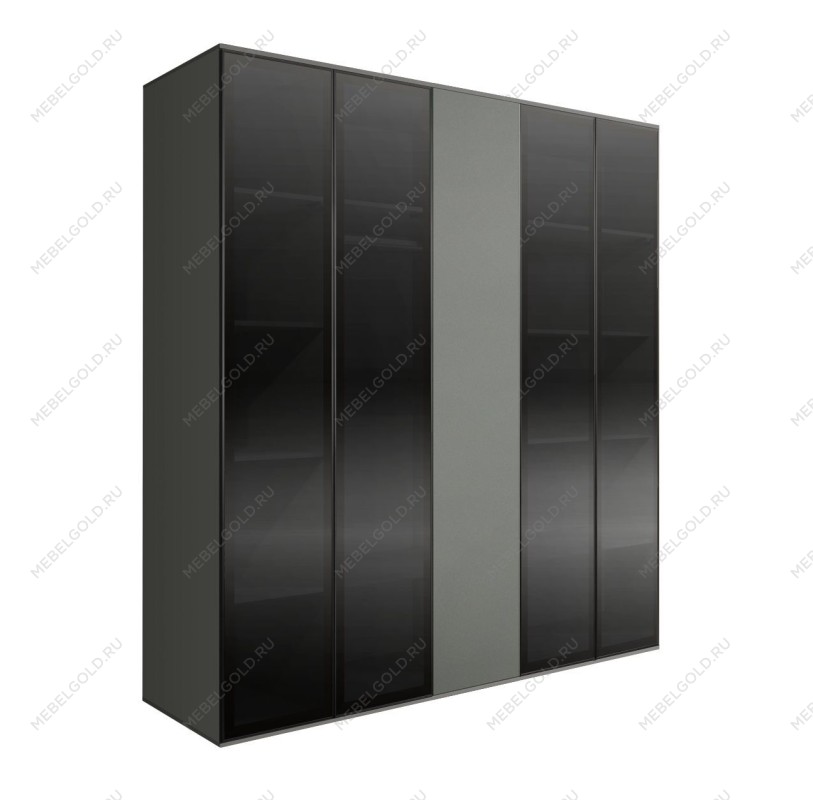 Шкаф 5-ти дв. Bogemia Air (Серый/Черный) БМШ2/5(4)