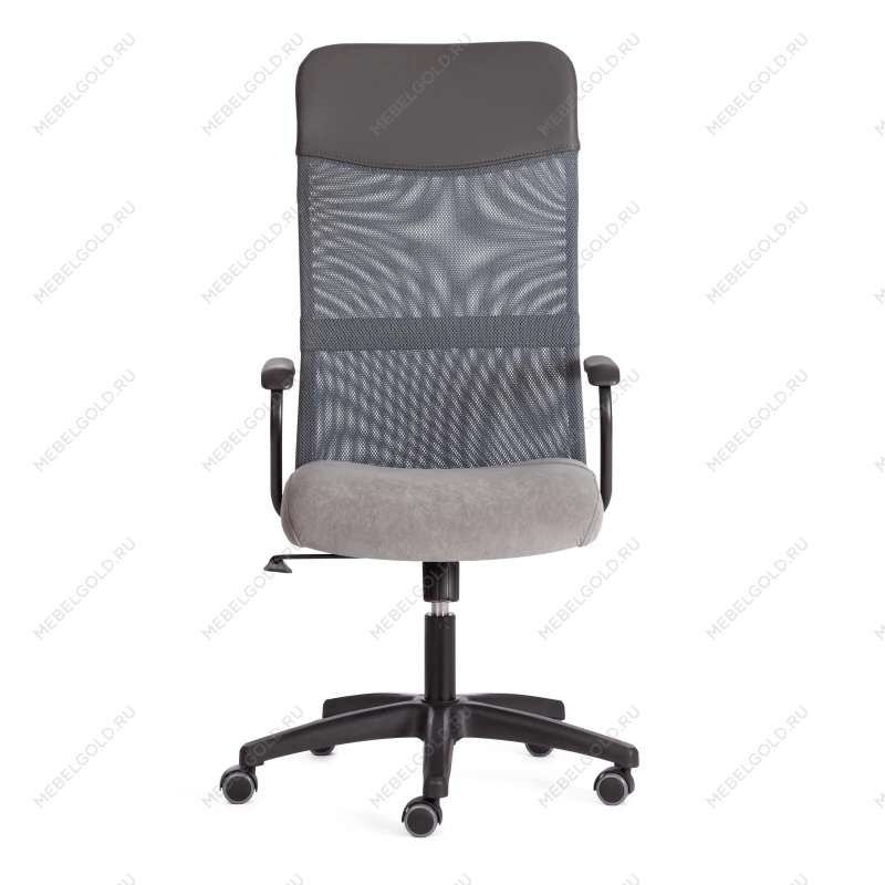 Кресло PRACTIC (мп), флок/кож/зам, серый/металлик, 29/W-12/36 | изображение 4