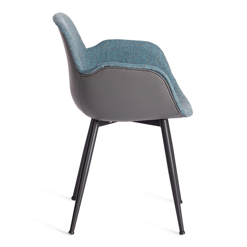 Кресло VALENTINO (mod. PC45-2)/1 шт. в упаковке, металл/экокожа/ткань, 55 х 58 х 81 см, Turquoise (бирюзовый)/Grey (серый)/чёрный | изображение 1