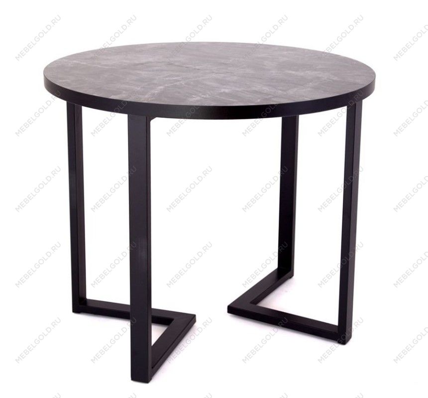 Стол круглый Лофт Зиг-Заг (ЛДСП 32 мм /Марцена темный / кромка чёрная) | изображение 1