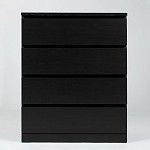 МАЛЬМ / VARMA Комод ИКЕА / IKEA 4, 80x100x40, шпон, черный | изображение 2