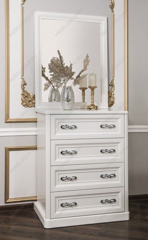 Лобня - Зеркало для комода Мишель белый матовый (спальня) | изображение 4