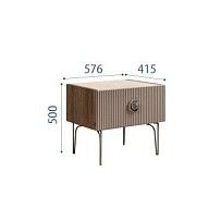 Тумба прикроватная Bogemia Woodline Fi (Мокка) (Novabuk/Хром) БМТП-1