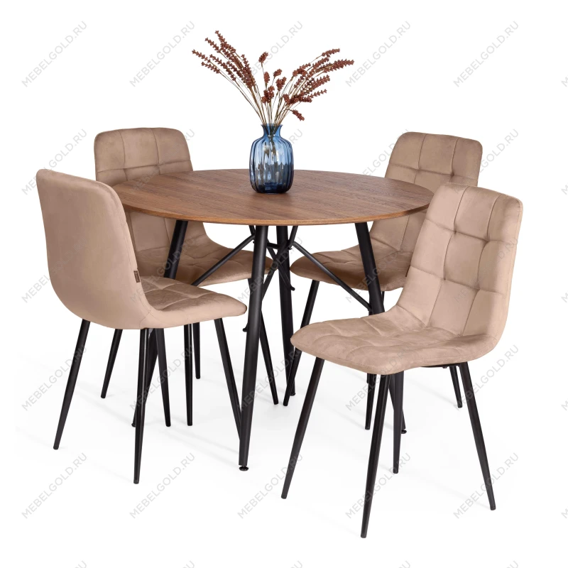 Стул CHILLY (mod. JSC-220), Велюр/металл, 44,5х52,5х88 см, Beige (бежевый) HLR8 / черный | изображение 5