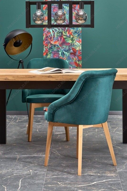 Стол обеденный Halmar TIAGO 140 раскладной (дуб крафт/черный) | изображение 3