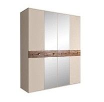Шкаф 4-х дв. с зеркалами Bogemia Wood Wo (Ваниль/Золото) БМШ1/4(Wo)
