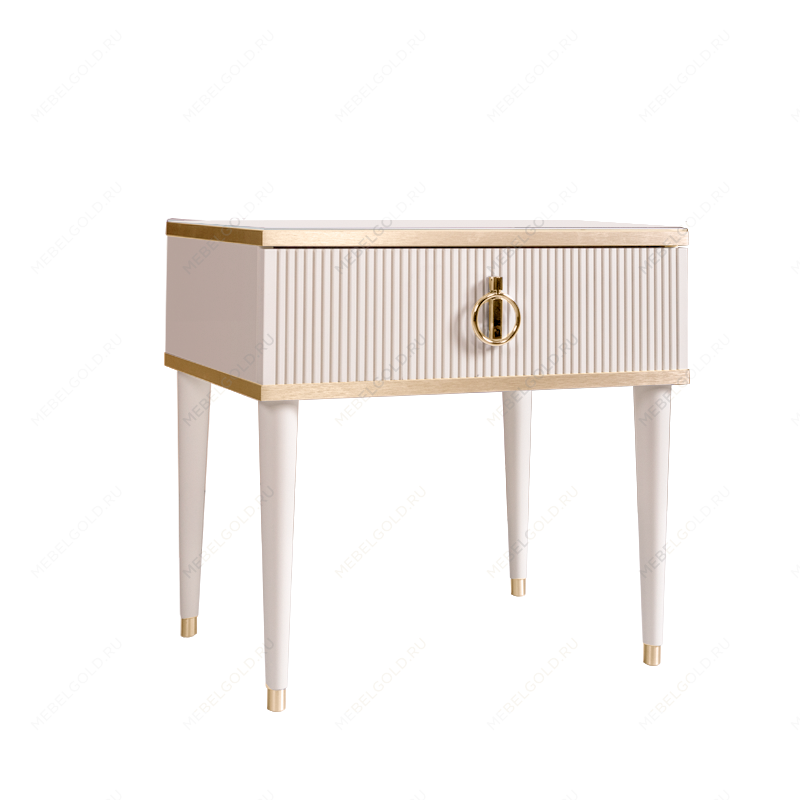 Тумба прикроватная Римини СОЛО (Слоновая кость/Золото) РМТП-1(s)