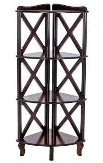 Этажерка-стеллаж угловая Джульетта-3 (орех)