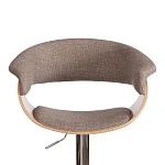 Барный стул VIMTA (mod.4021S), металл/дерево/ткань, 60х51х91,5-112,5 см, выс. сид. 61,5-82,5 см, бежевый/натур./хром, Aimcasa 5 | изображение 5