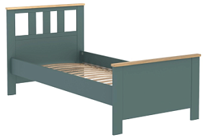 САГА кровать одинарная 90х200 темно-бирюзовая/ясень