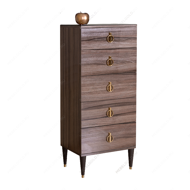 Комод узкий Римини (Орех империя/Золото) РМКМ-2