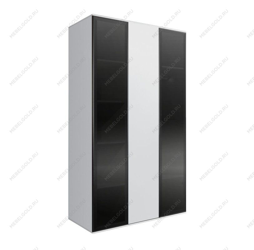 Шкаф 3-х дверный Bogemia Air (Белый/Черный) БМШ2/3(2)
