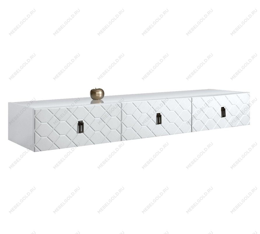 Тумба телевизионная 2.1м Bogemia Fly Farfalle (Белый) (Lakobel/Черный) БМТ-2