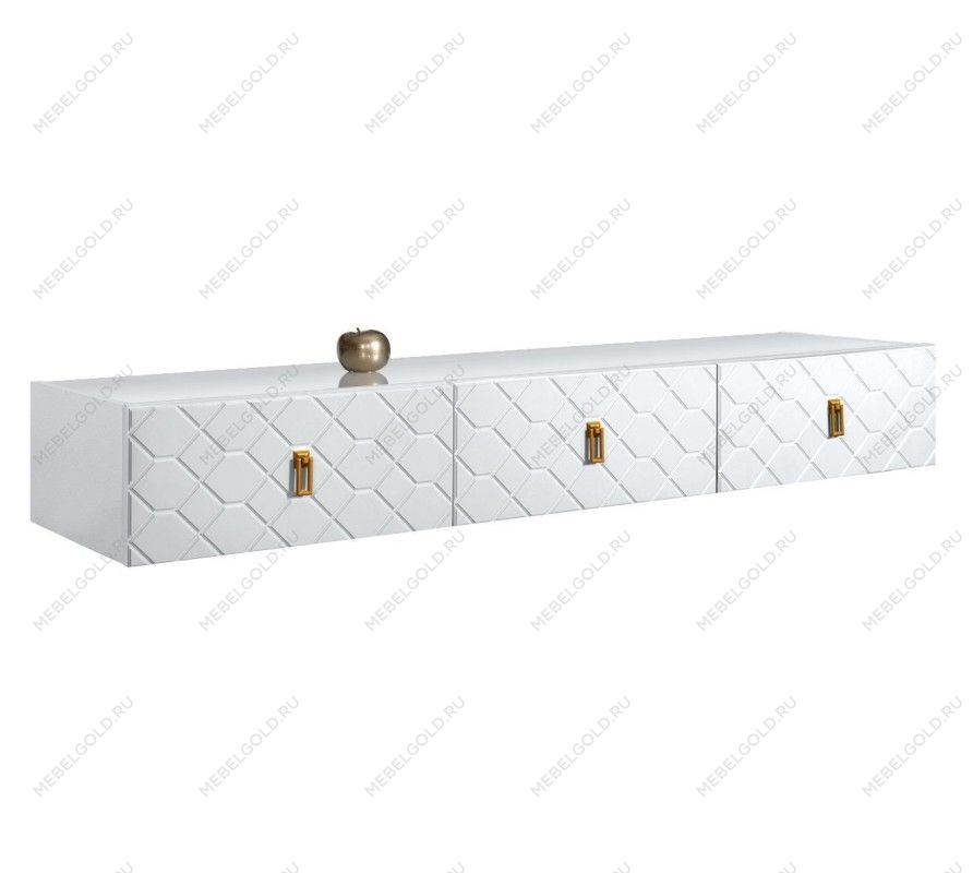 Тумба телевизионная 2.1м Bogemia Fly Farfalle (Белый) (Lakobel/Золото) БМТ-2