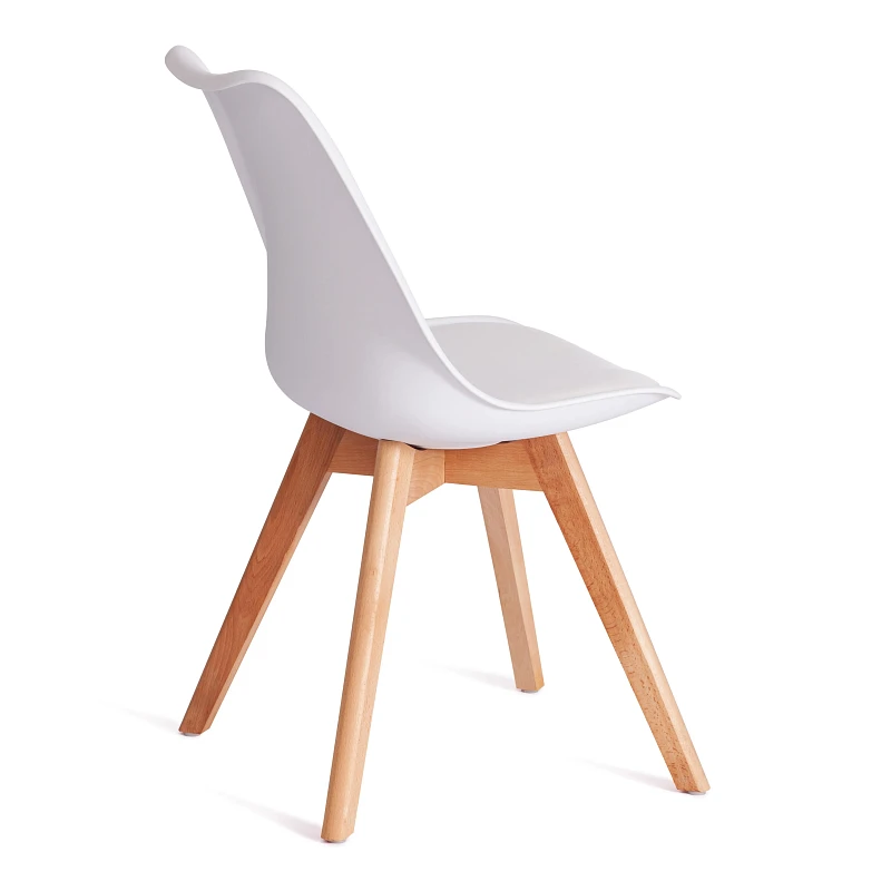 Стул TULIP (mod. 73-1), дерево/пластик/экокожа, 47,5x55x80 см, Белый (White) | изображение 2