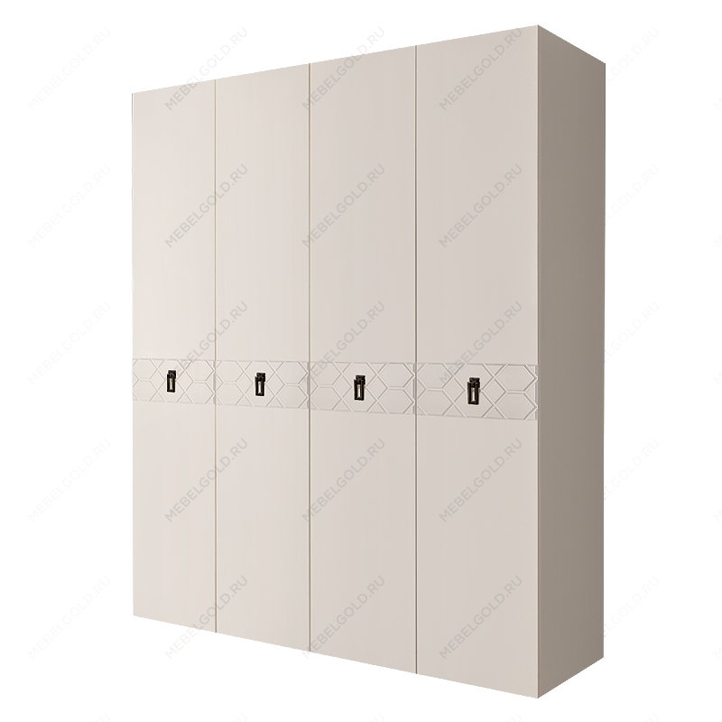 Шкаф 4-х дв. Bogemia Farfalle (Слоновая кость/Черный) БМШ2/4(Fa)