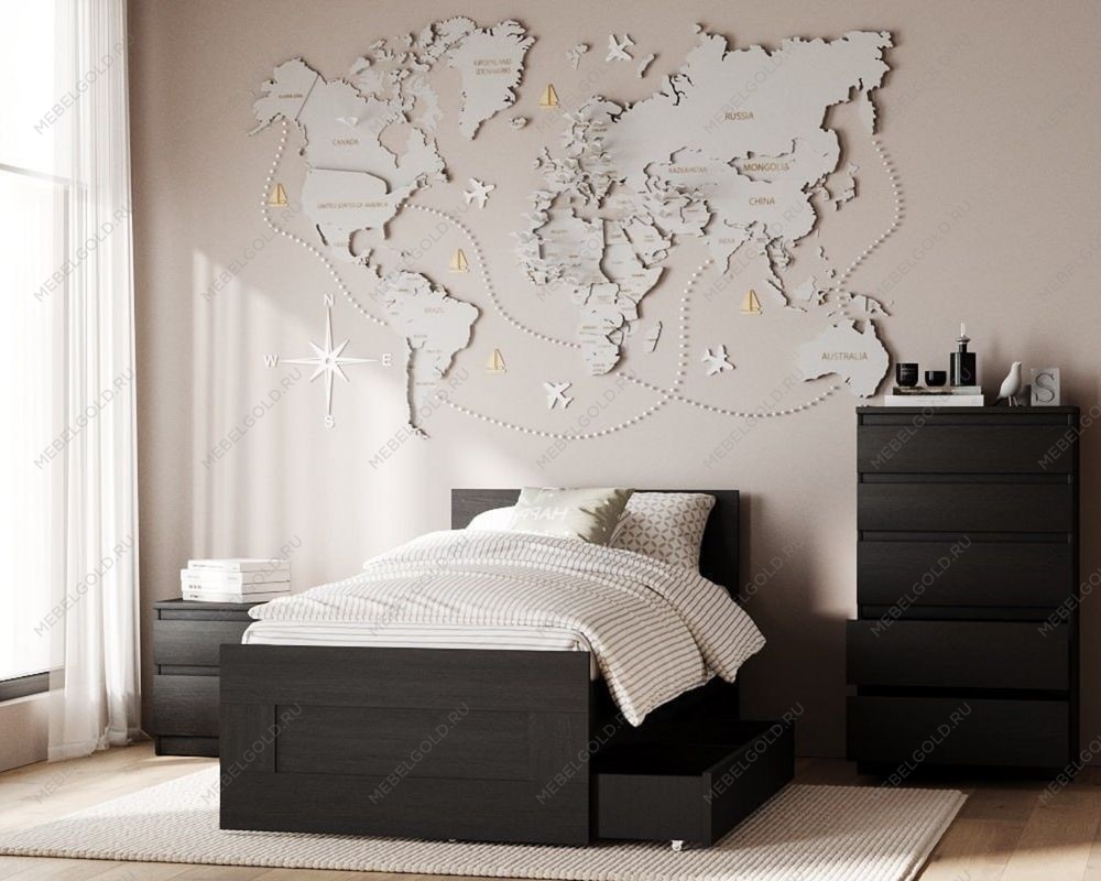 БРИМНЭС / СИРИУС кровать одинарная ИКЕА / IKEA 80х200 Дуб Венге | изображение 4