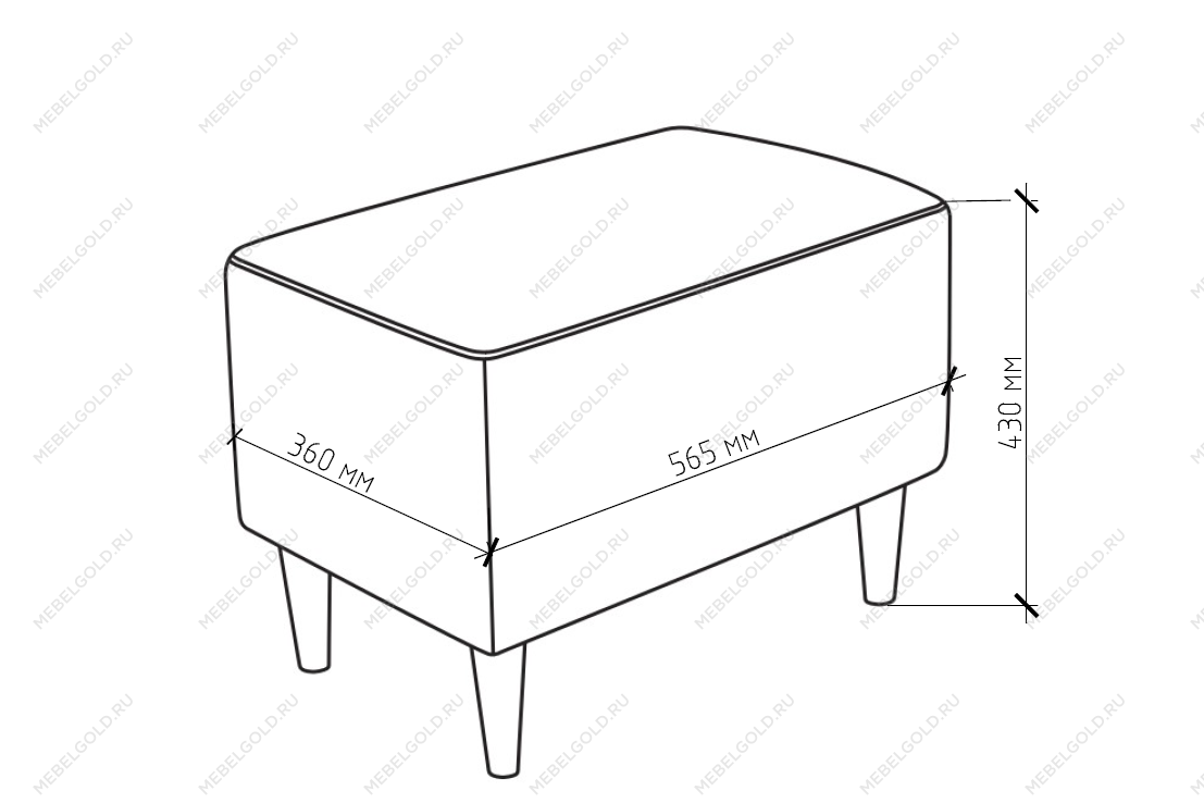 Пуф Киркас жёлто-оранжевый, рогожка | изображение 2