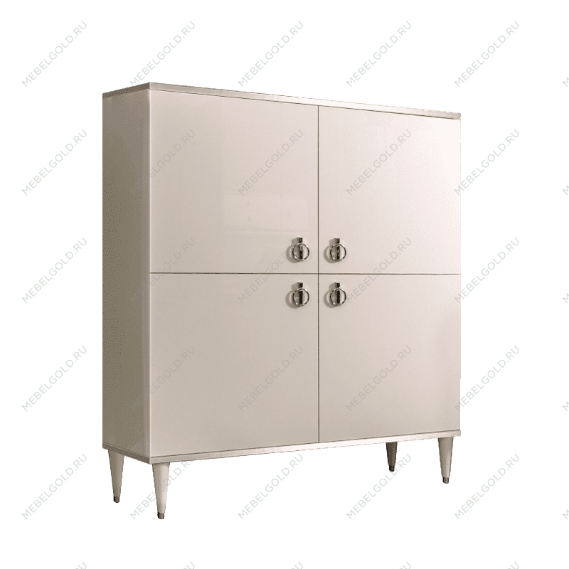 Пенал 4 двери Римини (Слоновая кость/Серебро) РМП-3