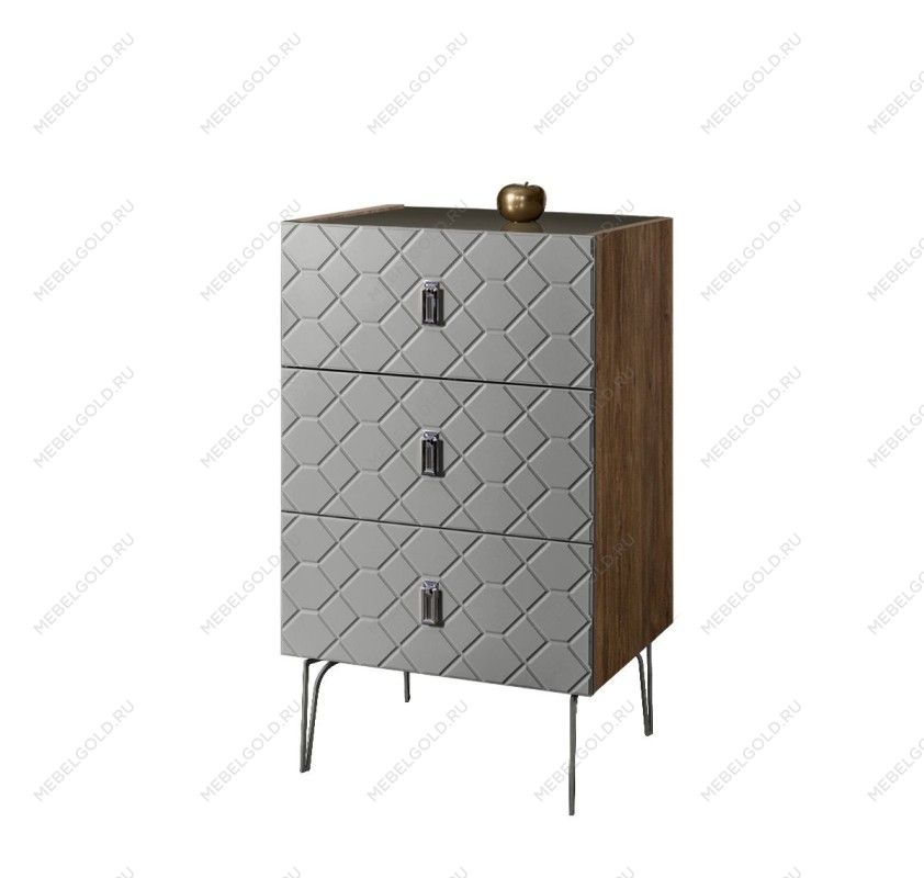 Комод Bogemia Woodline Fa (Серый) (Lakobel/Хром) БМКМ-1