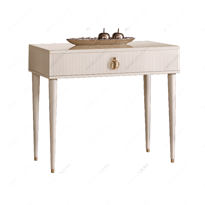 Стол туалетный узкий Римини СОЛО (Бежевый/Золото) РМСТ-1(s)[9]