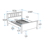 САГА кровать двойная 140х200 белая | изображение 1