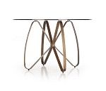 Стол обеденный Halmar LUNGO (коричневый/античное золото) | изображение 1