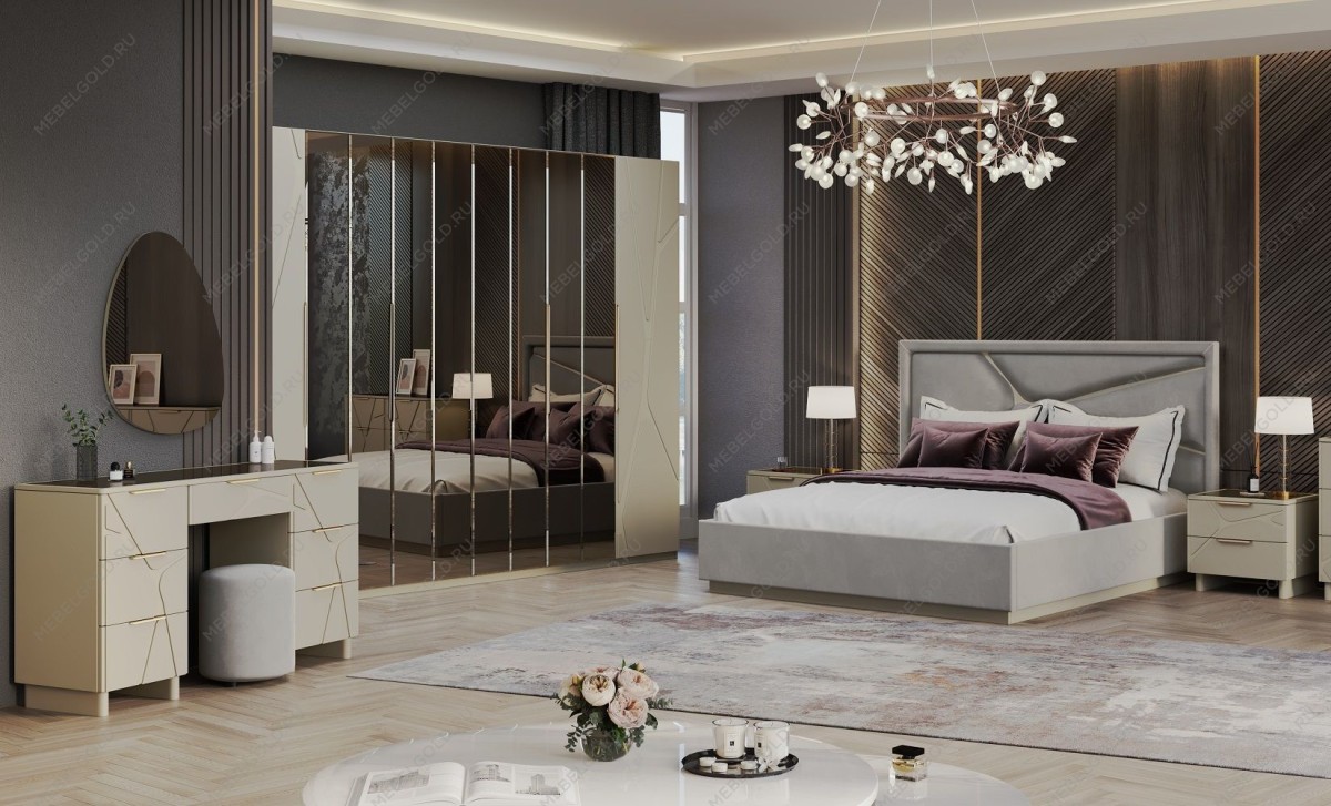 Шкаф Лейла 6-дверный светло серый камень | изображение 4