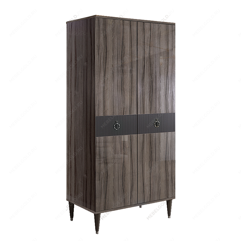 Шкаф-пенал Римини СОЛО (Орех империя/Серебро) РМП-2(s)