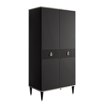 Шкаф-пенал Римини СОЛО (Черный/Серебро) РМП-2(s)