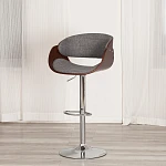 Барный стул LANDO (mod.4036), металл/дерево/ткань, 59х51х93-114 см, высота сиденья 62-83 см, серый/орех/хром, Aimcasa 28 | изображение 12