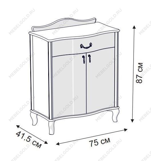 Комод Джульетта с распашными дверцами (дуб шампань) | изображение 2