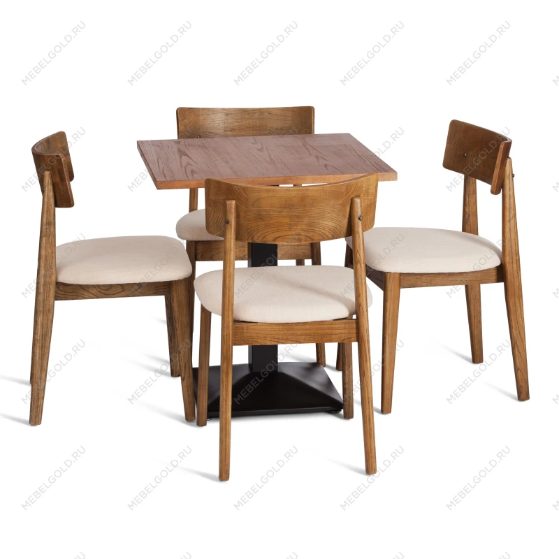 Стул THOR, дерево вяз/ткань лен, груша№3/бежевый лен, 50х48х81,5 см | изображение 5