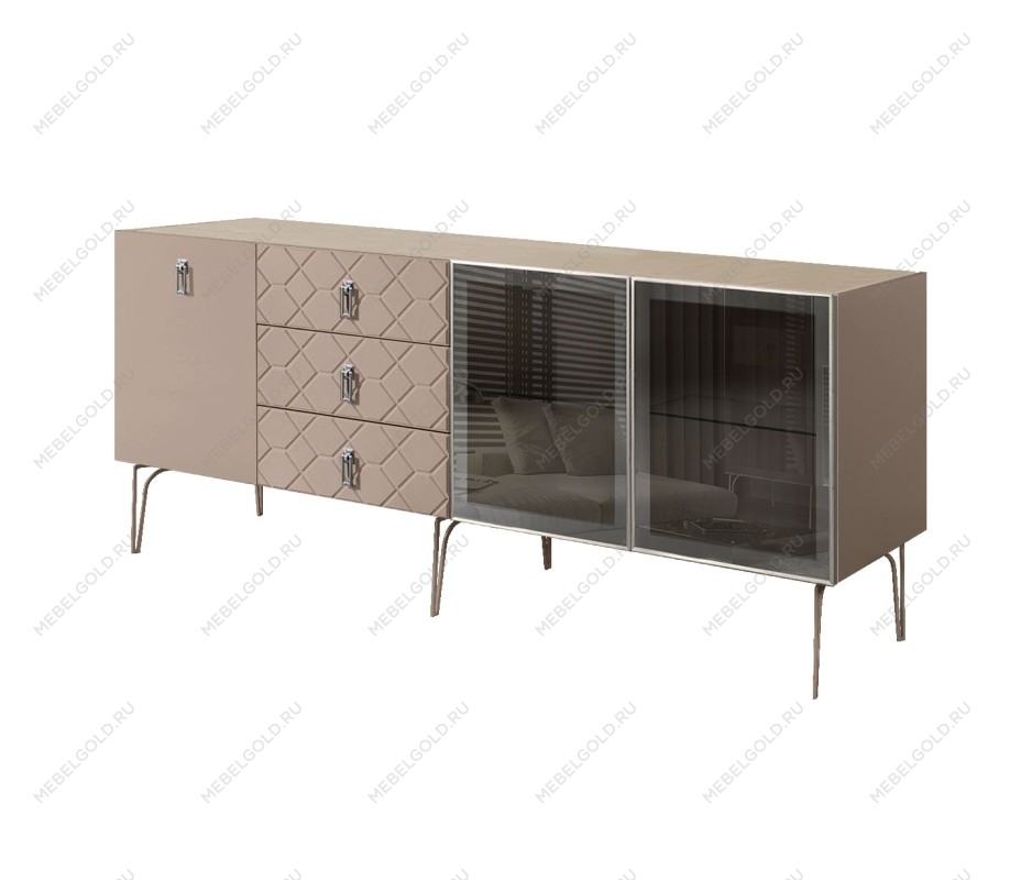 Комод 2.1м Bogemia Farfalle (Мокка) (Novabuk/Хром) БМКМ-5(Fa)[5][10]