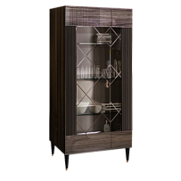 Витрина 2-ств. Римини СОЛО (Орех империя/Серебро) (Правая) РМВ2-2С(s)