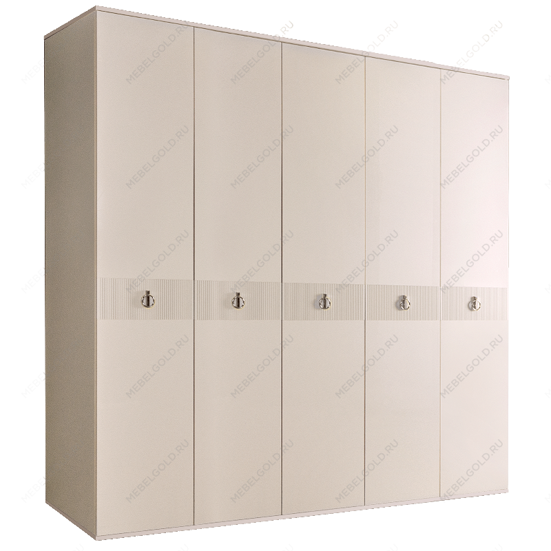 Шкаф 5-ти дверный Римини СОЛО (Бежевый/Серебро) РМШ2/5(s)