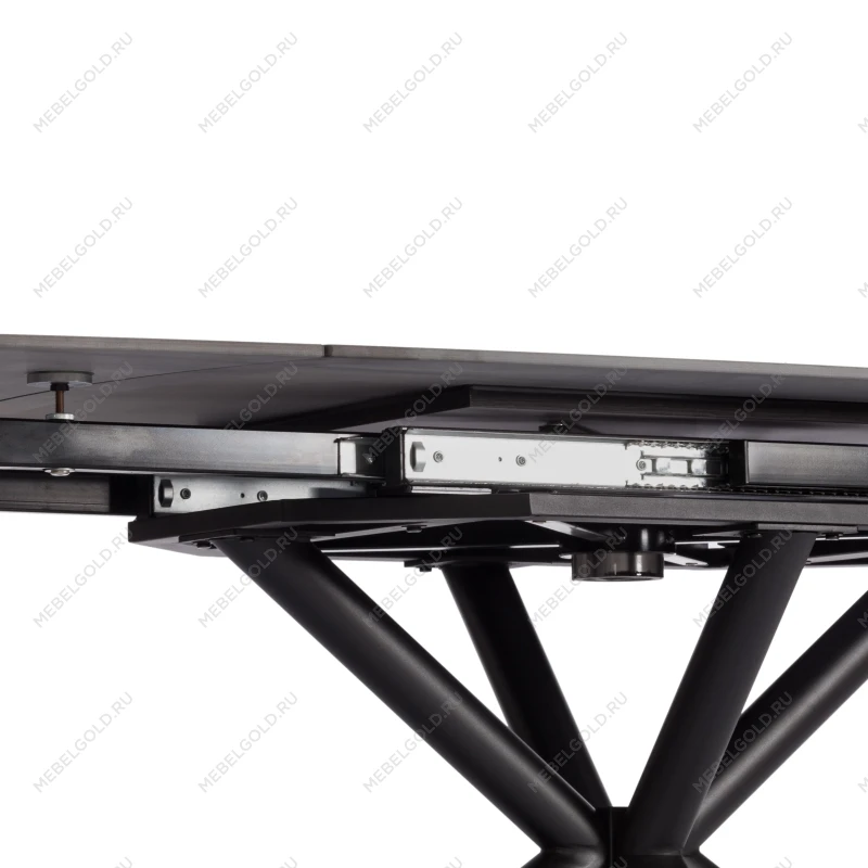 Стол обеденный Winston/Винстон, столешница керамика (глянцевая) / опоры металл, белый/черный, (120+30+30)x80x75(+1) см | изображение 16