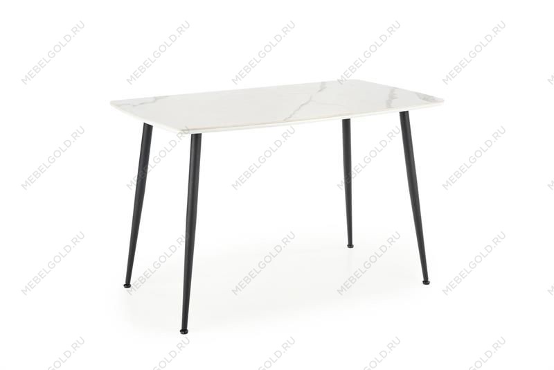 Стол обеденный Halmar MARCO (белый мрамор/черный)