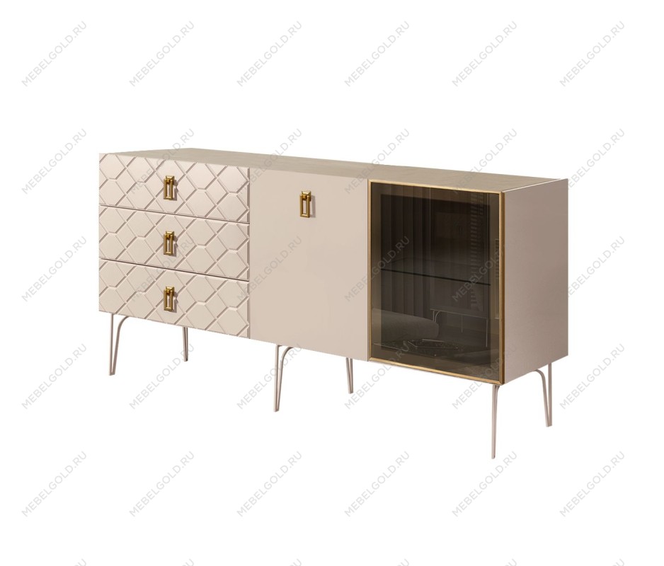 Комод 1.6м Bogemia Farfalle (Ваниль) (Novabuk/Золото) БМКМ-4(Fa)[5][10]