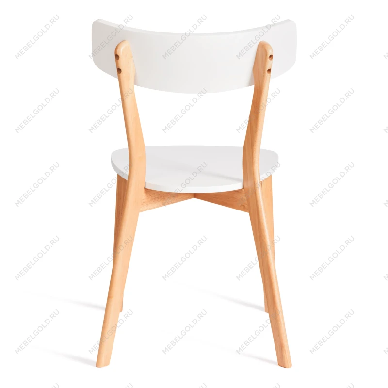 Стул Claire, сиденье МДФ, опоры дерево гевея, белый / натуральное дерево, 48 x 49,5 x 81,5 x SH44см | изображение 3